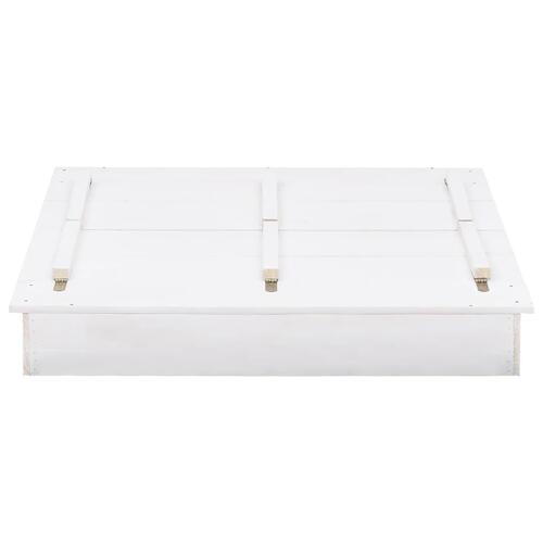 Sandkasse 95x90x15 cm fyrretræ hvid