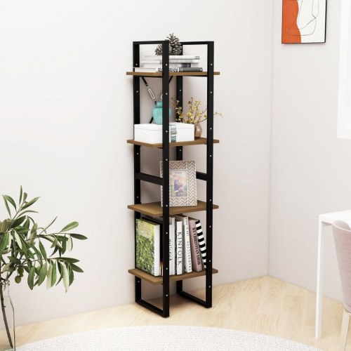 Bogreol 40x30x140 cm 4 hylder massivt fyrretræ