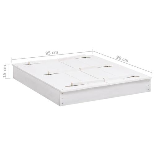 Sandkasse 95x90x15 cm fyrretræ hvid