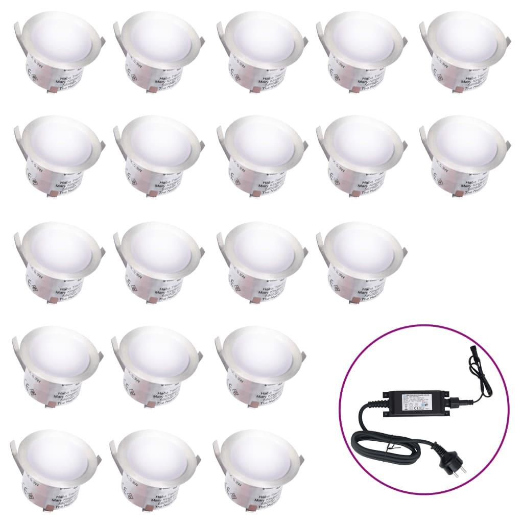LED-jordlys 20 stk. kold hvid