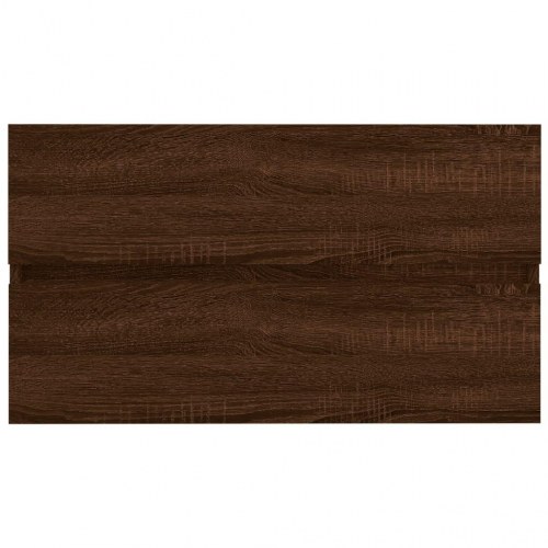 Møbelsæt til badeværelse 2 dele konstrueret træ brunt egetræ