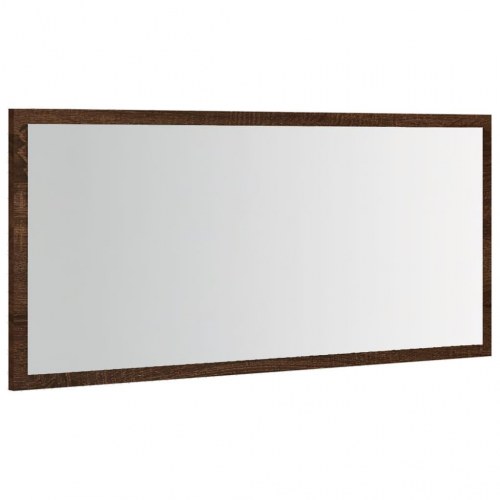 Møbelsæt til badeværelse 2 dele konstrueret træ brunt egetræ