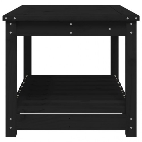 Havebord i massivt fyrretræ - 82,5 × 50,5 × 45 cm, sort