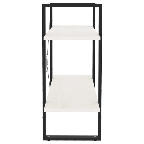 Bogreol med 2 hylder 80x30x70 cm massivt fyrretræ hvid