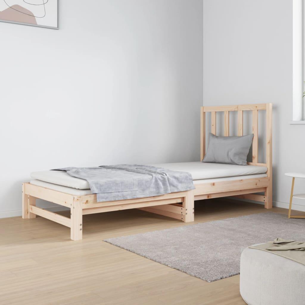 Daybed med udtræk 2x(90x190) cm massivt fyrretræ
