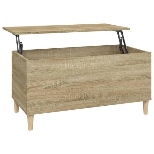 Sofabord 90x44,5x45 cm konstrueret træ sonoma-eg
