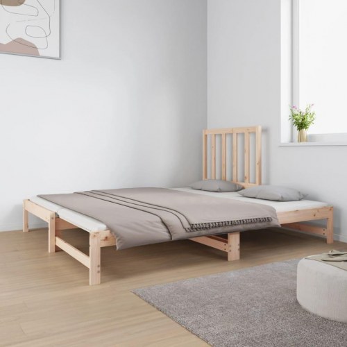 Daybed med udtræk 2x(90x190) cm massivt fyrretræ