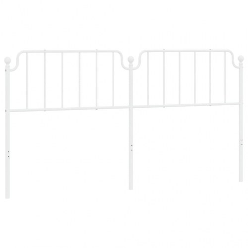 Sengegavl i metal 193 cm - hvid, klassisk design