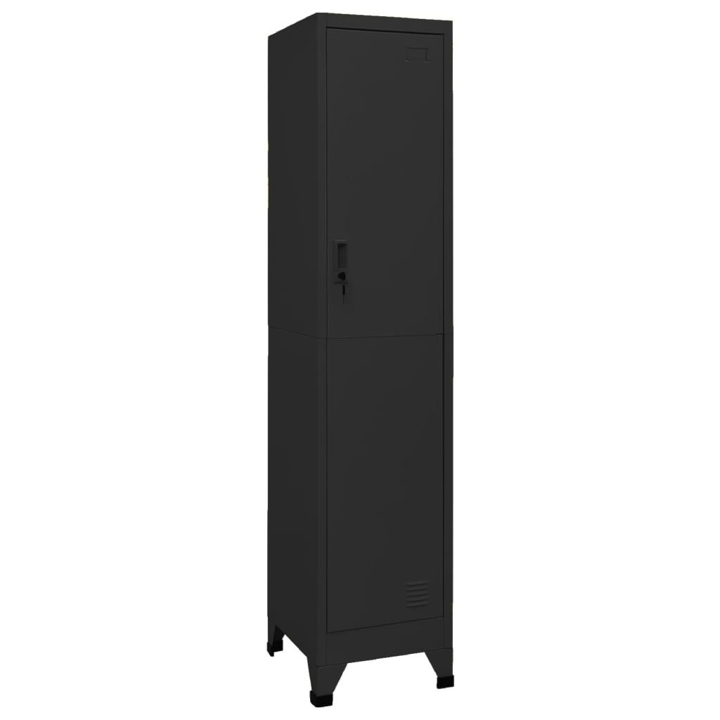 Skab 38x45x180 cm stål sort