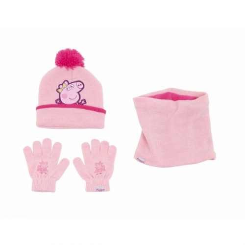 Peppa Pig hue, vanter og halsedisse - Cosy Corner, pink (onesize 44-46 cm)