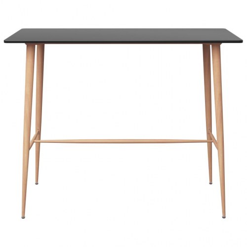 Barbord 120 × 60 × 105 cm - sort bordplade og metalben i trælook