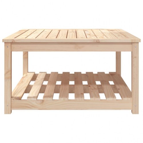 Havebord i massivt fyrretræ - 82,5 × 82,5 × 45 cm med hylde