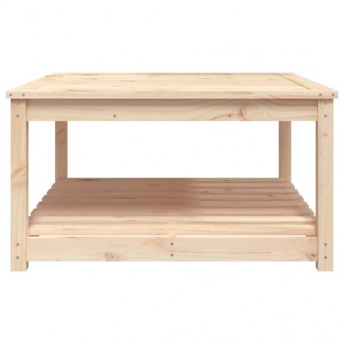 Havebord i massivt fyrretræ - 82,5 × 82,5 × 45 cm med hylde