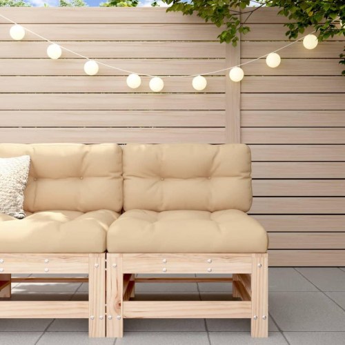Midtermodul til havesofa i massivt fyrretræ - lameldesign