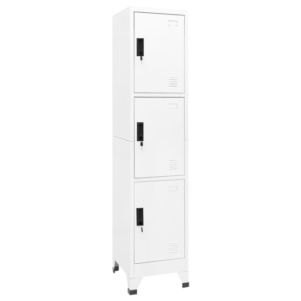 Skab 38x45x180 cm stål hvid