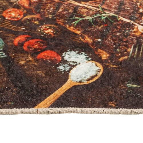 Køkkentæppe 60x180 cm vaskbart og skridsikkert flerfarvet