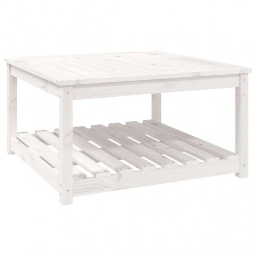 Havebord i massivt fyrretræ - hvid 82,5 × 82,5 × 45 cm