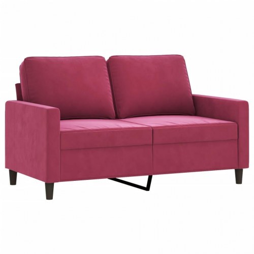 2-personers sofa i fløjl - 120 cm, vinrød