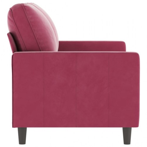 2-personers sofa i fløjl - 120 cm, vinrød