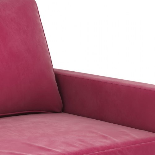 2-personers sofa i fløjl - 120 cm, vinrød