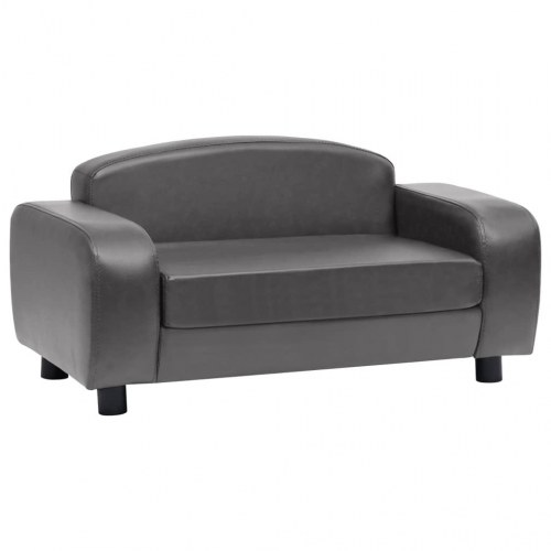 Hundesofa 80 x 50 x 40 cm i kunstlæder - grå