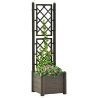 Plantekasse med espalier 43x43x142 cm PP antracitgrå