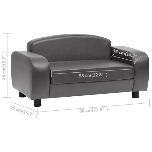 Hundesofa 80x50x40 cm kunstlæder grå