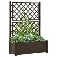 Plantekasse med espalier 100x43x142 cm PP mokkafarvet