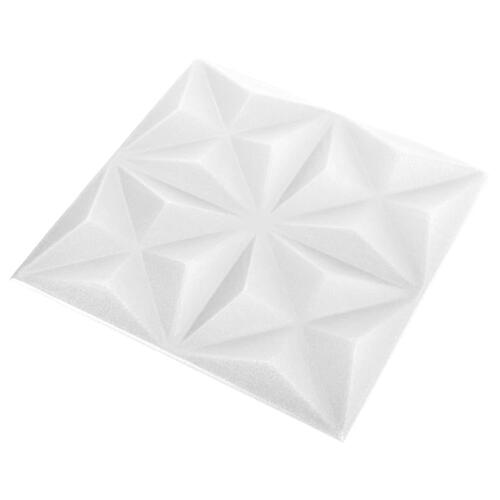 3D-vægpaneler 12 stk. 50x50 cm 3 m² origami hvid