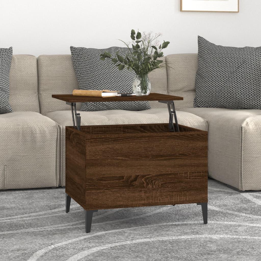 Sofabord 60x44 5x45 Cm Konstrueret Træ Brun Egetræsfarve