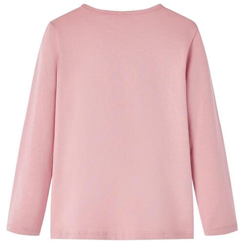 Langærmet T-shirt til børn str. 104 lyserød
