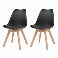 Spisebordsstole 2 stk. plastik sort