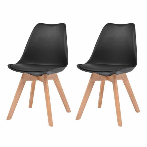 Spisebordsstole 2 stk. plastik sort