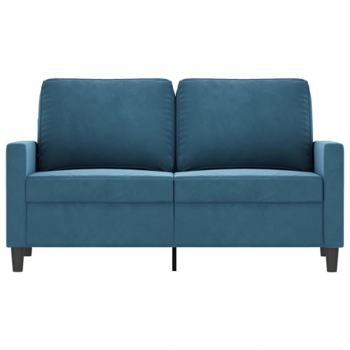 2-personers sofa i fløjl - blå, sædebredde 120 cm