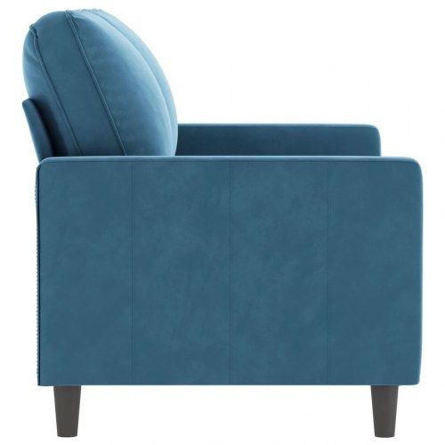 2-personers sofa i fløjl - blå, sædebredde 120 cm