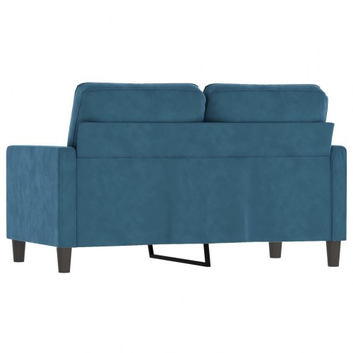 2-personers sofa i fløjl - blå, sædebredde 120 cm