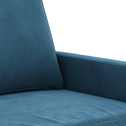 2-personers sofa i fløjl - blå, sædebredde 120 cm