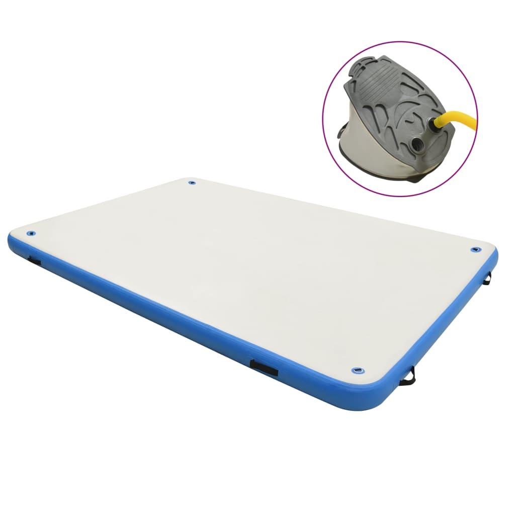 Oppustelig platform 200x150x15 cm blå og hvid