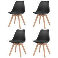 Spisebordsstole 4 stk. plastik sort