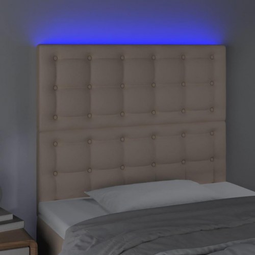 Sengegavl med LED-lys 80 x 5 x 118/128 cm - cappuccino