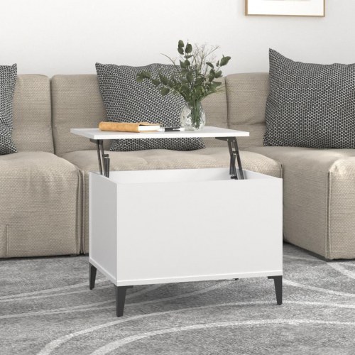 Sofabord med hæve-/løftetop 60 × 44,5 × 45 cm - hvid, konstrueret træ
