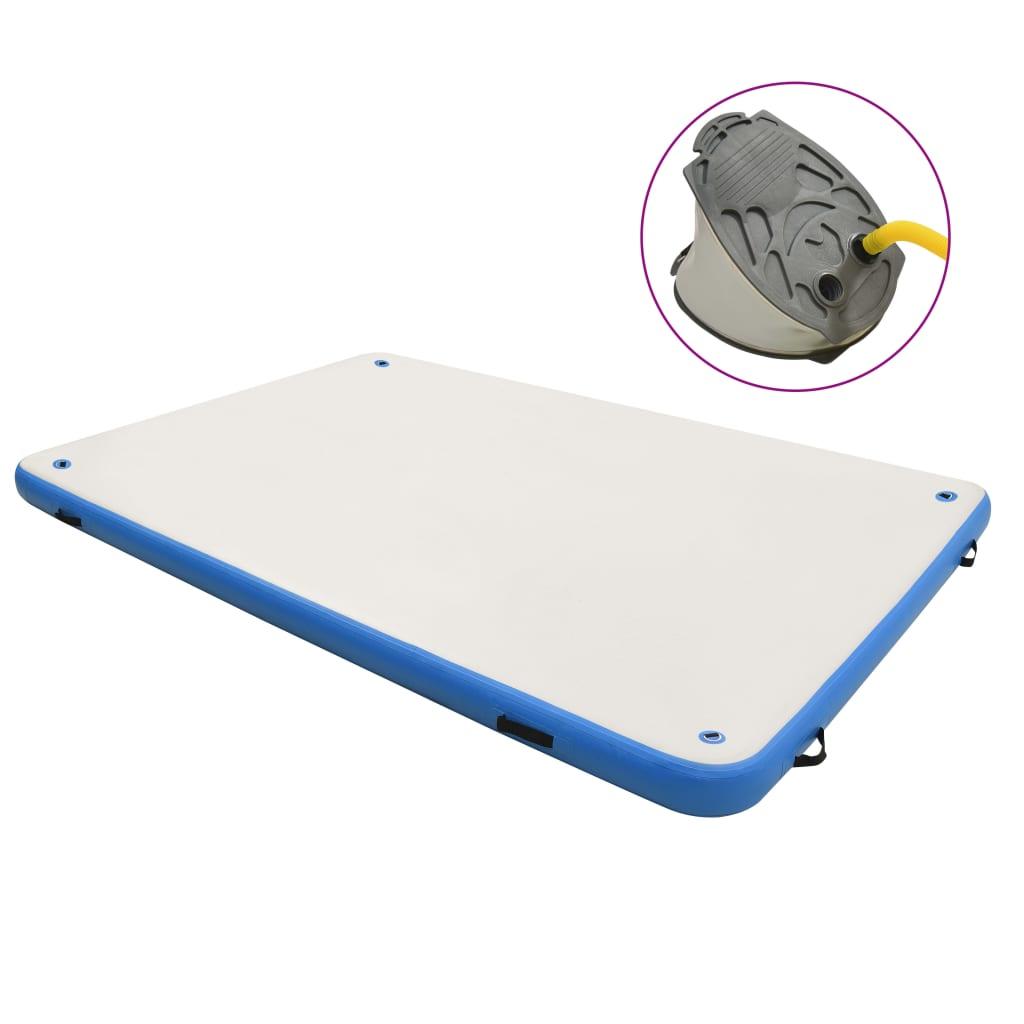 Oppustelig platform 300x150x15 cm blå og hvid