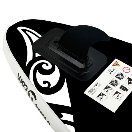 Oppusteligt paddleboardsæt 305x76x15 cm sort