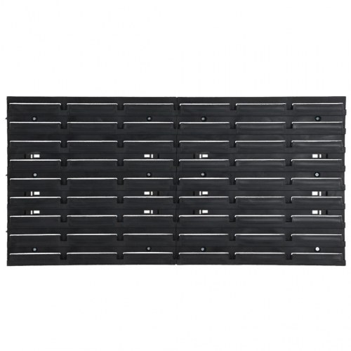 Værkstedshyldesæt med 26 opbevaringsbokse - 77 × 39 cm, polypropylen, rød/sort