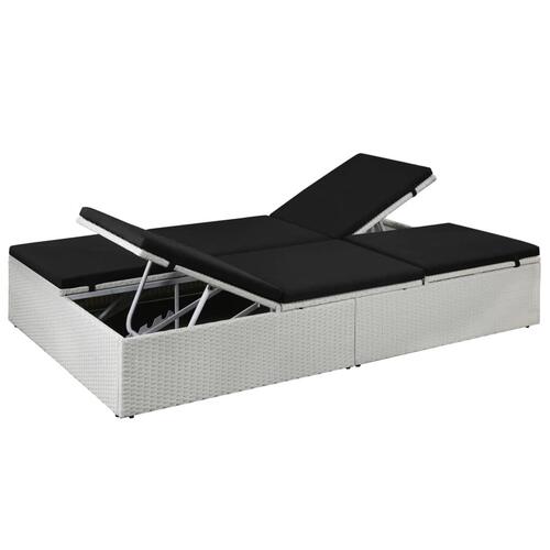 Liggestol med hynde polyrattan sort