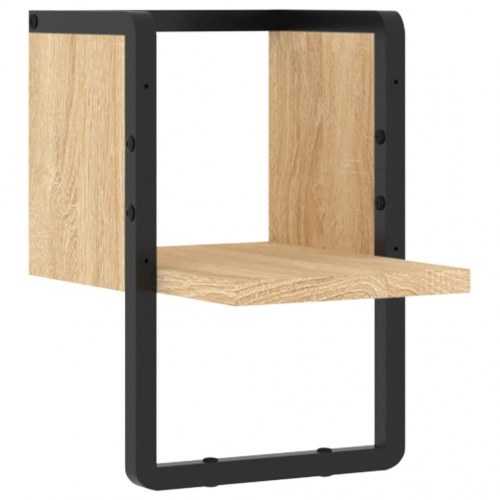 Væghylde med stang 20x25x30 cm sonoma-eg