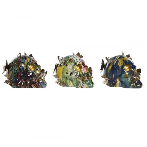 Dekoration kranium - sæt med 3, multifarvet, 15,5 × 10,5 × 11 cm
