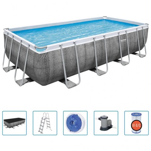 Bestway Power Steel swimmingpool 549 × 274 × 122 cm - rektangulær fritstående pool