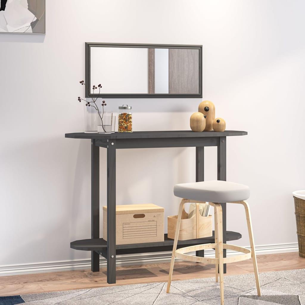 Konsolbord 110X40X80 Cm Massivt Fyrretræ - Grå