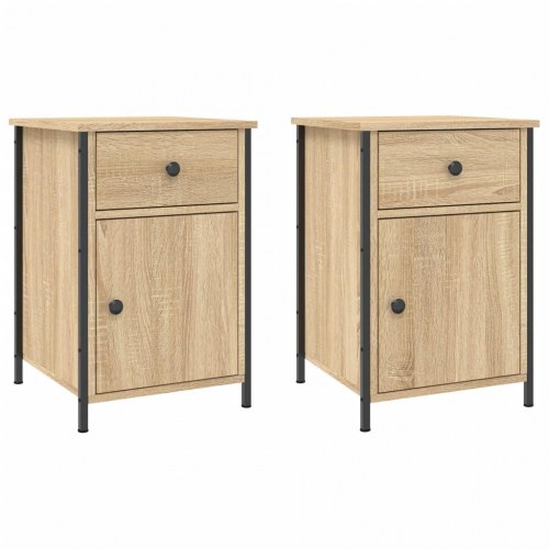 Sengeborde 2 stk. 40×42×60 cm i konstrueret træ - sonoma-eg